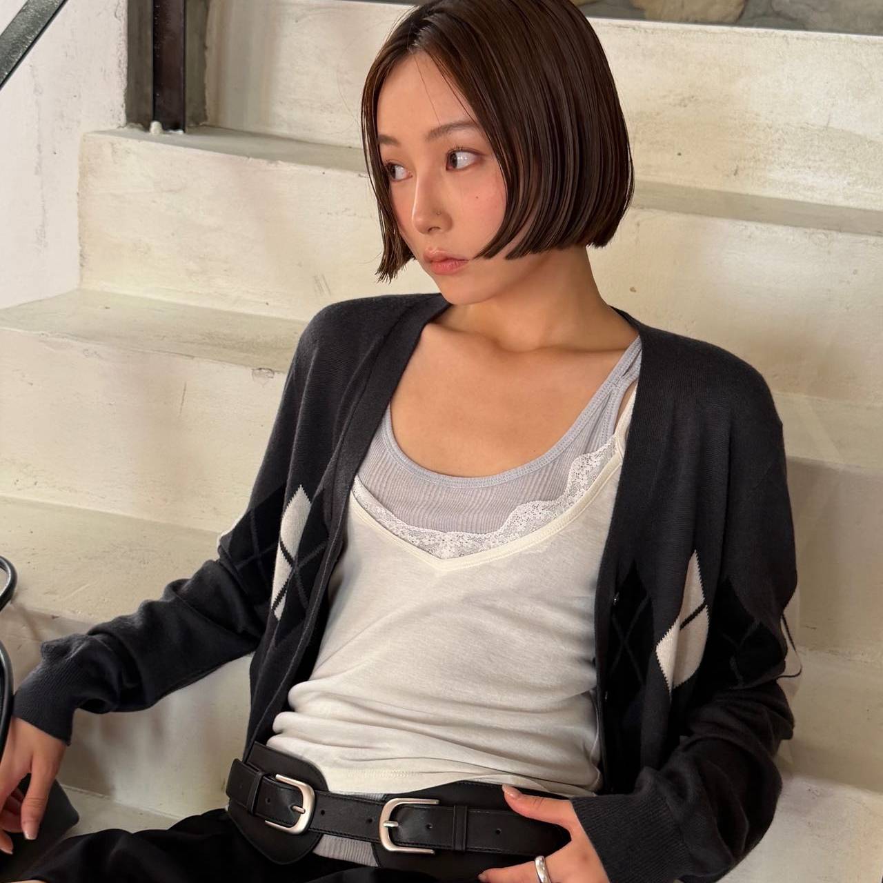 WAIT MORE早秋韩系蕾丝拼接花边吊带背心女纯欲风内搭上衣6005