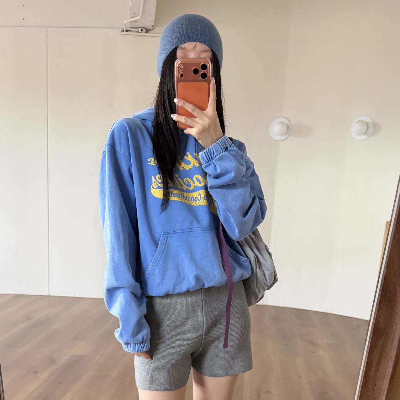 WIDELIA秋冬美式街头彩色字母印花卫衣女短款休闲连帽衫上衣9105