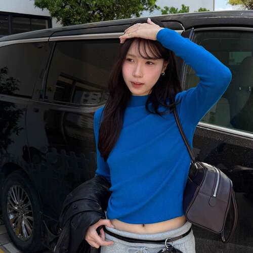 WIDELIA秋冬韩系纯色半高领针织打底女含羊毛保暖内搭上衣01026