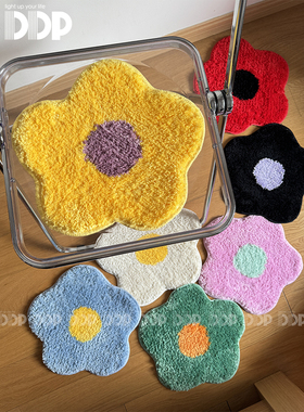 DDP原创手工家用花朵簇绒坐垫卧室衣帽间宠物礼物生日飘窗地毯