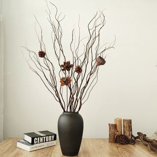 干支龙柳干花树枝高级感侘寂风天然禅意民宿客厅插花干枝装饰摆件