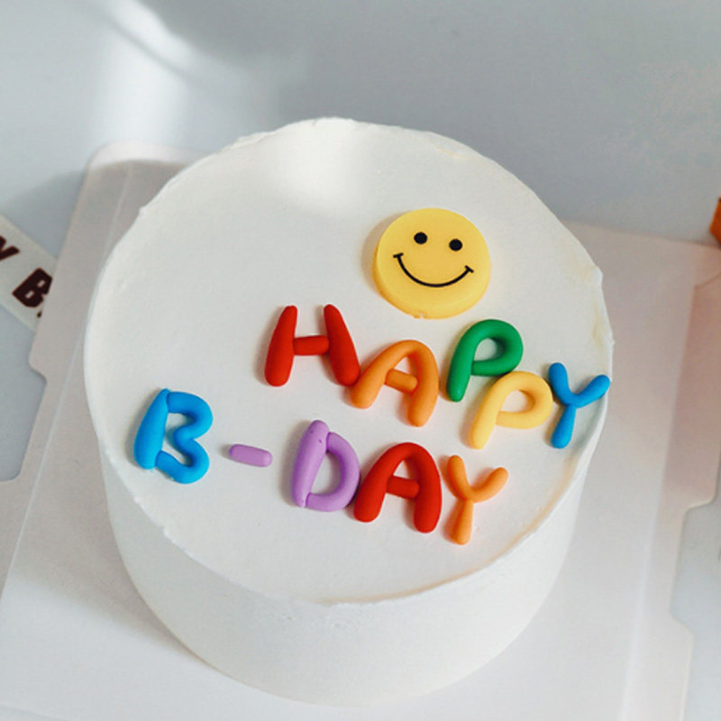 卡通动漫软胶彩色字母happyb-day生日蛋糕烘焙装饰摆件甜品台雨丝