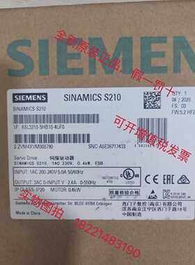 议价6SL3210-5HB10-4UF0西门子S210伺服驱动0.4KW 6SL32105HB104U