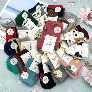 鹿人秋冬款 中筒袜 儿童袜子 4岁男童女童袜 纯棉童袜2004