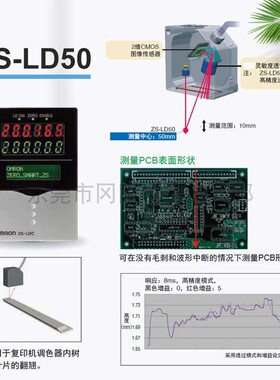 图像光电传感器感应头高精度透镜组漫反射型ZS-LD50S测量中心47mm