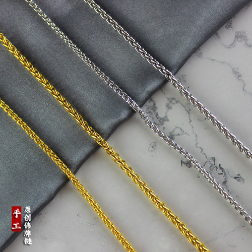 金色龙骨链情侣不掉色毛衣链原创