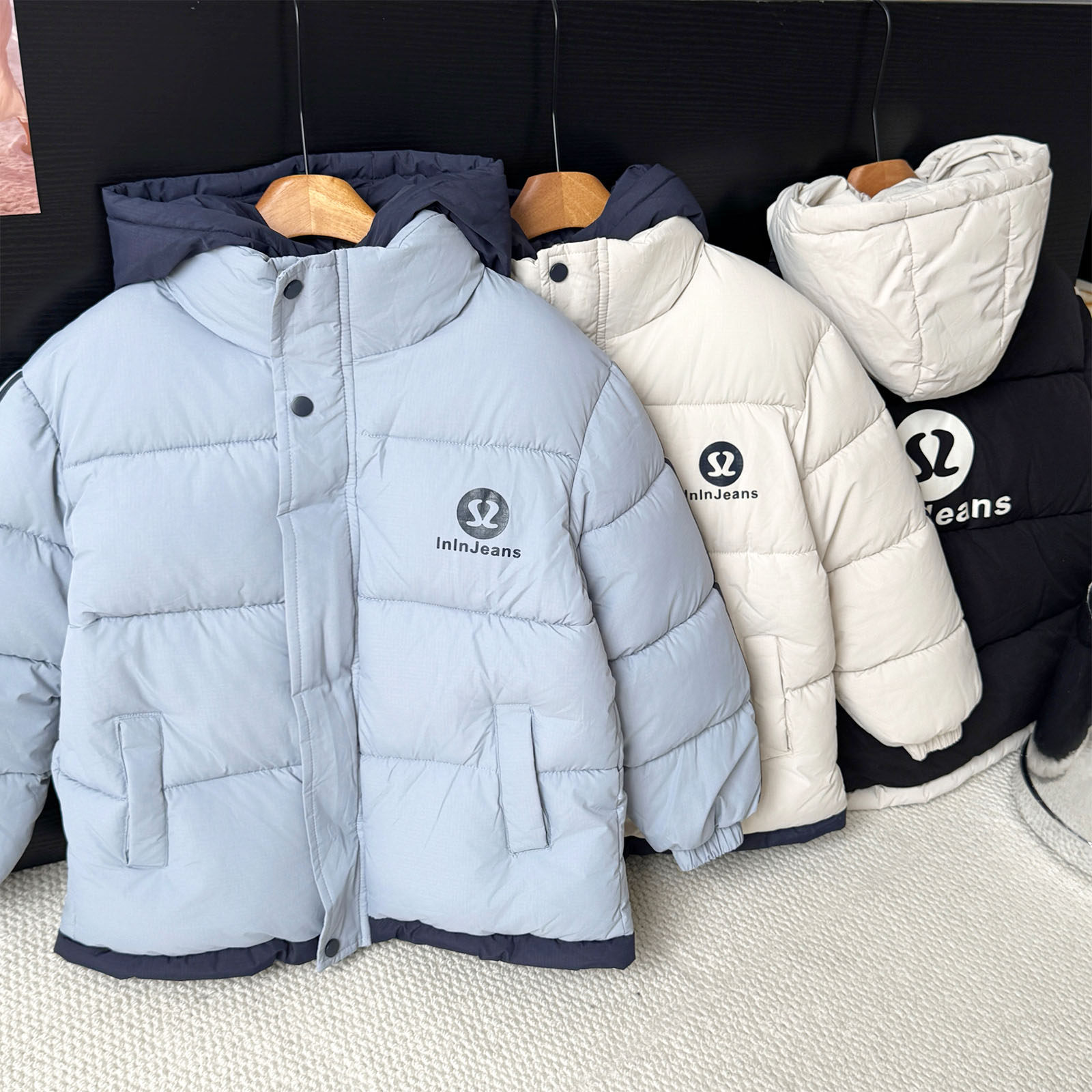 儿童加绒加厚棉衣外套男童冬季洋气保暖连帽面包服学生棉袄防寒服