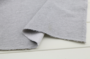 纯棉麻灰色大毛圈布料 秋冬运动服休闲装打底衫大鱼鳞DIY针织面料