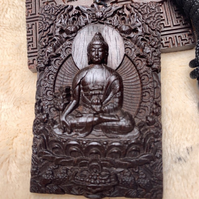 印度小叶紫檀药师佛吊坠老料清仓