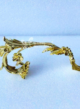 铜铝合金雕花拉手镀金