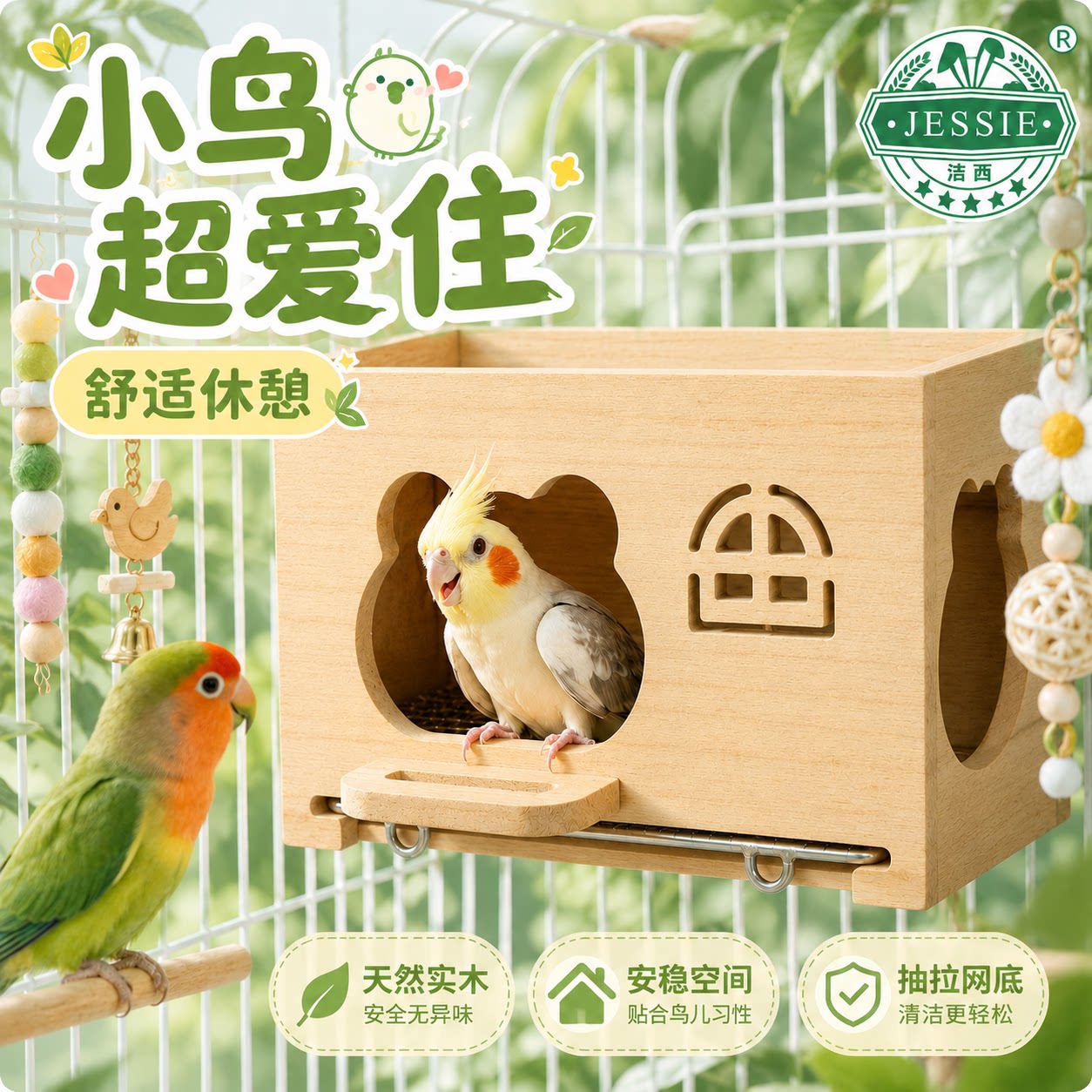 四季通用可抽拉底鹦鹉鸟窝图片