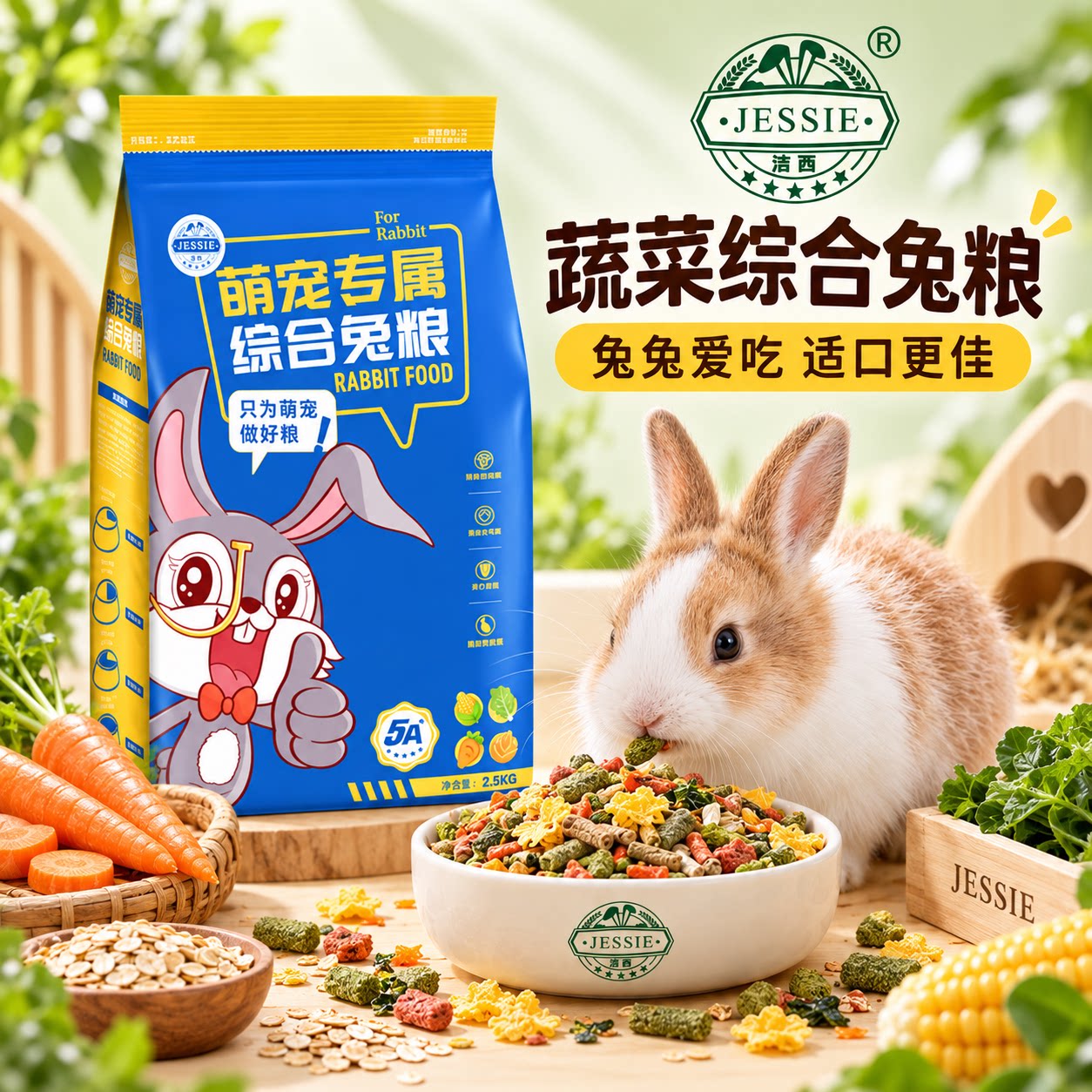 洁西兔粮兔饲料零食添加营养全面图片