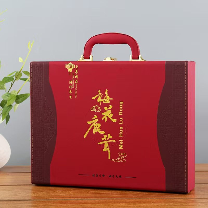 新款整支梅花鹿茸礼盒二杆梅花鹿角包装礼盒高档整根收纳盒空盒