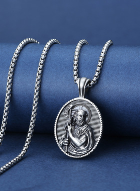 欧美时尚个性化吊坠男士复古钛钢项链跨境饰品