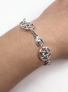 工厂欧美 五角星和蝙蝠手镯
