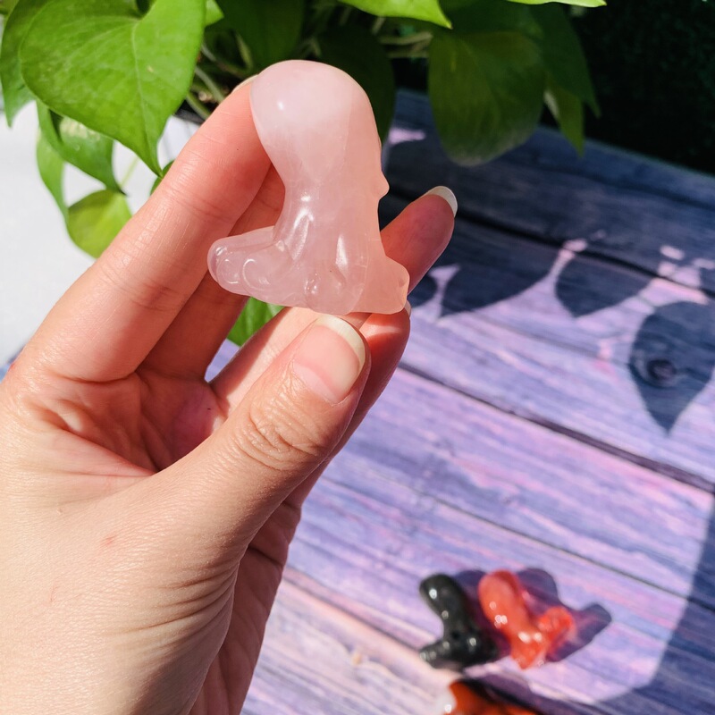 天然水晶多种材质原石雕刻章鱼水晶摆件挂件直供 跨境