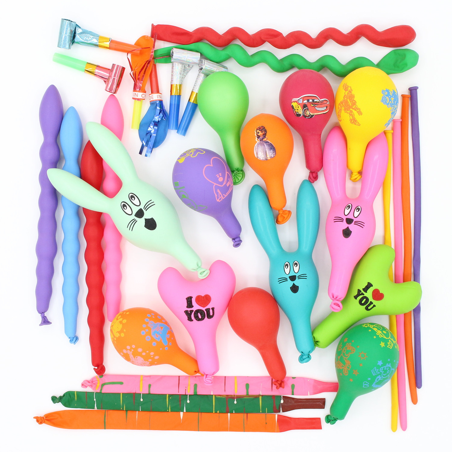 儿童加厚异形气球套餐兔子超萌多款卡通混搭圆形玩具无毒防爆汽球