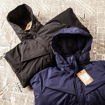 阿美咔叽美式复古日系男式脱卸帽夹棉外套工装上衣休闲棉衣夹克潮