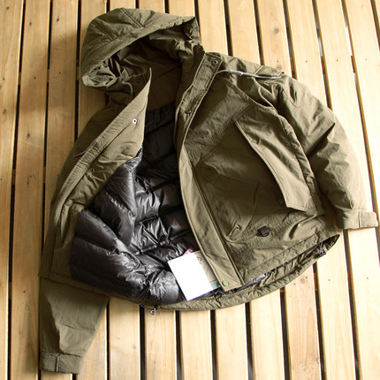 山系连帽工装羽绒服冬季男士2023新款纯色90白鸭绒冲锋衣宽松外套
