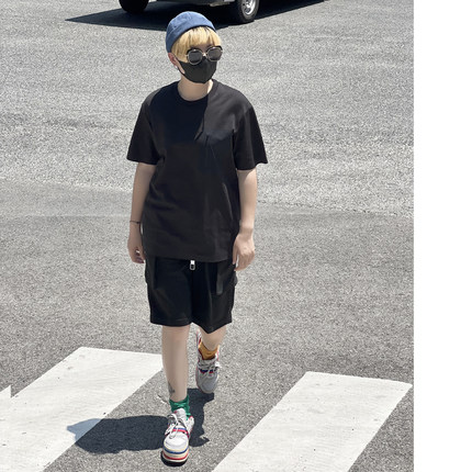 户外短裤男2025夏季新品运动棉混纺休闲卫裤工装松紧腰宽松五分裤