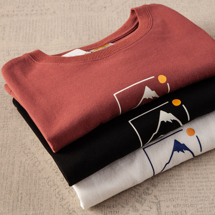 夏季新款日系圆领短袖T恤男式休闲宽松半袖印花上衣纯棉汗衫TEE潮