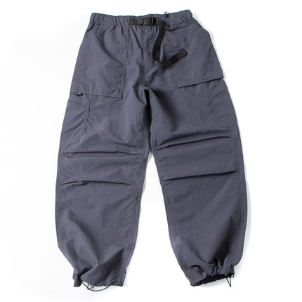 速干伞兵裤男山系户外甲板口袋美式工装裤港风机能宽松直筒休闲裤