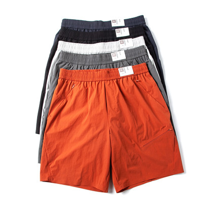 户外短裤男美式冰丝速干透气宽松直筒休闲五分中裤夏季拉链运动裤