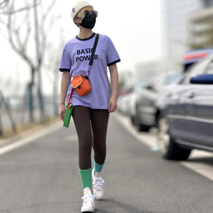 男士圆领T恤 美式复古日系植绒字母印花夏季新品户外短袖纯棉汗衫