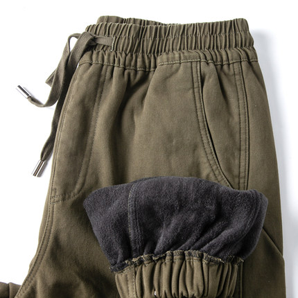 工装裤子男重磅日系复古加绒潮流宽松加厚百搭保暖束脚休闲长裤男