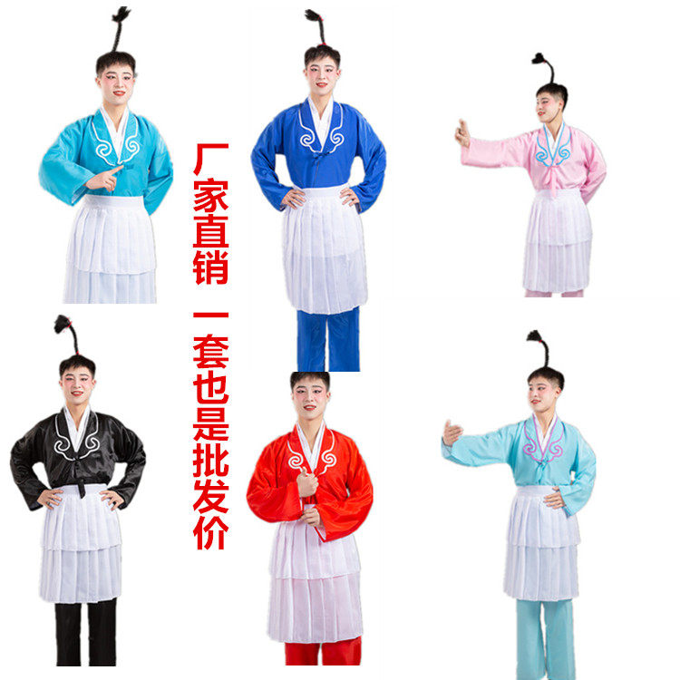戏曲服装男店小二小苍娃演出服小郎戏服书童武大郎船夫戏剧茶衣裙