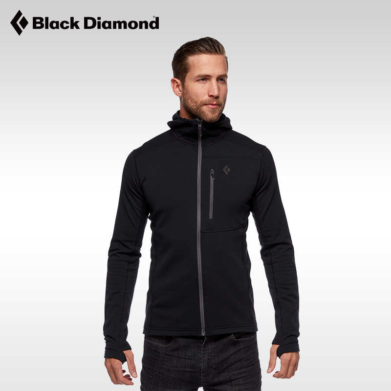 BlackDiamond黑钻BD男连帽抓绒衣系数户外防风保暖拉链外套744020