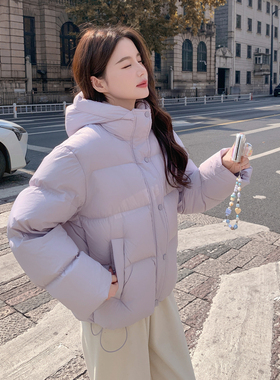 现货 紫色羽绒服女短款加厚2025新款冬季宽松外套2586-P285-K368
