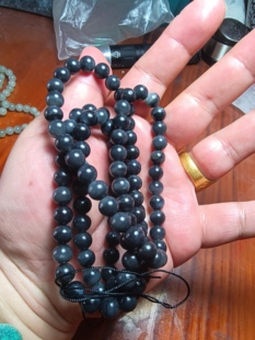 籽料青花手串黑色搭配颗粒饱满均匀干磨 自产自销假一赔三