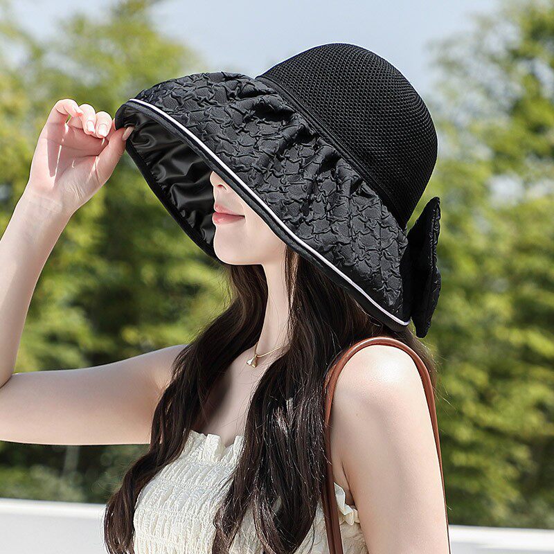 遮阳防晒帽子女夏季防紫外线可折叠透气太阳帽2026新款户外渔夫帽