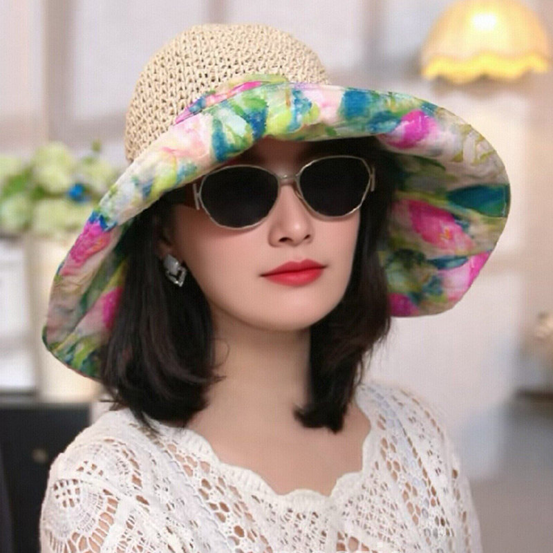 春夏草编大檐防晒遮阳渔夫帽女