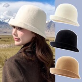 日系渔夫帽子女春秋季 气质礼帽大头围卷边水桶帽百搭盆帽 2026新款