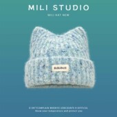 2025新款 日系可爱猫耳朵毛线帽子女冬季 显脸小百搭保暖护耳针织帽