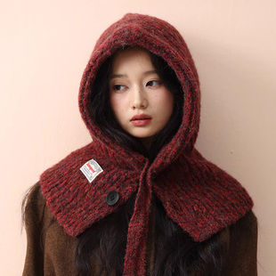 巴拉克拉法帽子女冬季大头围骑车防寒保暖护耳百搭毛线帽围巾一体