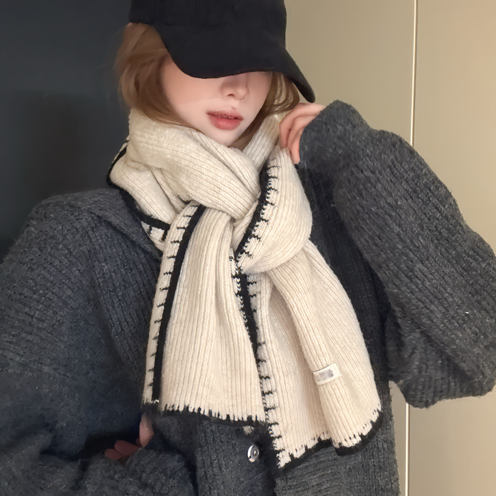 含羊毛高级感针织围巾女冬季2025新款韩系氛围感百搭加厚保暖围脖,服饰配件/皮带/帽子/围巾,围巾/丝巾/披肩,淘宝优惠券,粉丝福利购,淘宝优惠卷