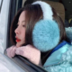 冬季 杨超越同款 蓝色仿兔毛绒耳罩女2025新款 百搭保暖防寒护耳骑行