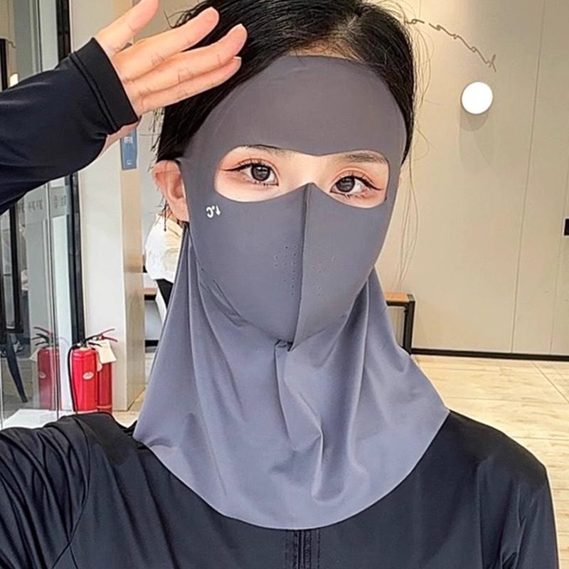 防晒面罩全脸防紫外线女脸基尼遮脖子护颈一体遮阳口罩冰丝透气夏
