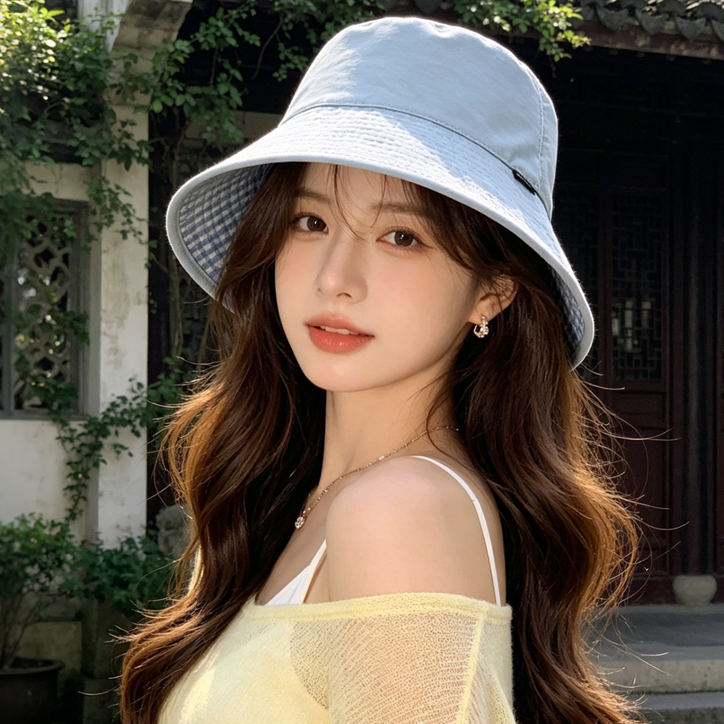2026新款双面戴简约渔夫帽女士春夏可折叠遮阳防晒帽子显脸小盆帽图片