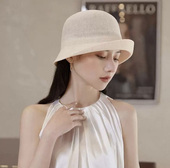 日本和纸帽子女夏太阳帽新款 洋气春秋礼帽 防晒帽遮阳帽渔夫帽时尚