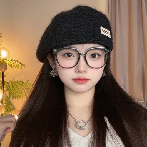 正反两戴定型式百搭贝雷帽子冬季