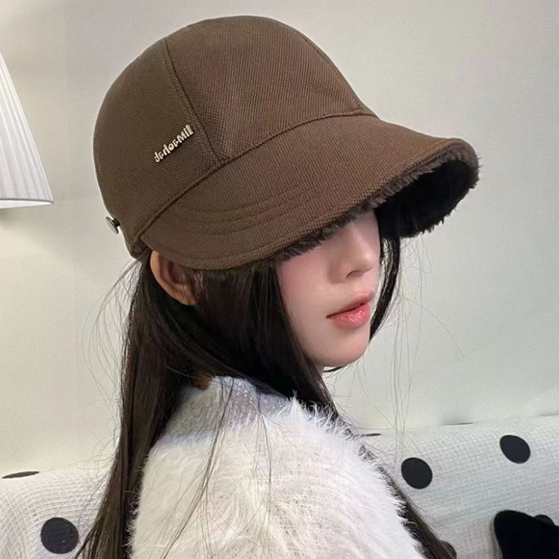 双面戴加厚渔夫帽子女秋冬季户外