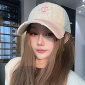 2026新款 休闲弯檐防晒帽子女款 百搭鸭舌帽 字母刺绣棒球帽春季 韩版