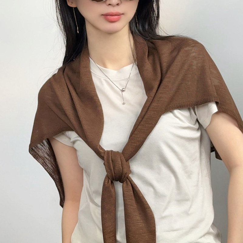 夏季冰丝防晒韩系宽松T型披肩女