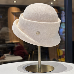 千金风高级感卷边礼帽子女春夏季法式赫本风显脸小优雅气质渔夫帽