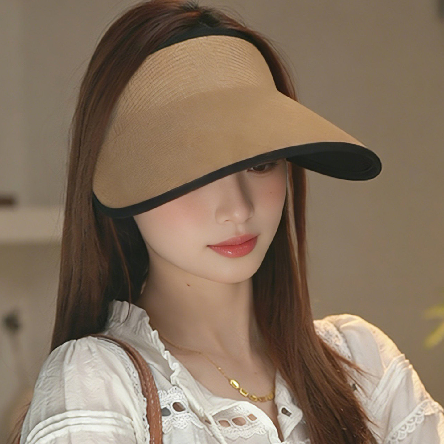 春夏草编遮阳空顶帽子女2026新款海边沙滩度假大檐防紫外线防晒帽