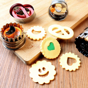 不锈钢弹簧按压饼干模具曲奇蛋糕蔬菜水果压花切片器慕斯圈凤梨磨